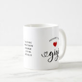 Gigi etabliert zur Oma Geschenk Kaffeetasse (VorderseiteRechts)