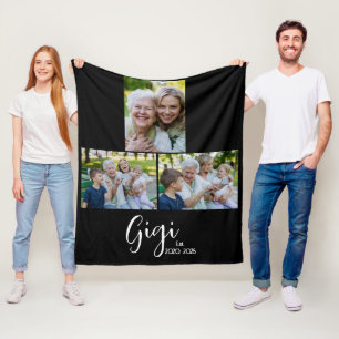 Gigi Etablierte Schrift Black 3 Foto Fleecedecke