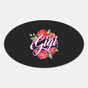 Gigi floral Women Gigi Oma Mors Day Ovaler Aufkleber
