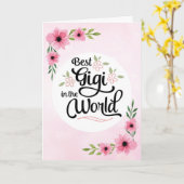 Gigi Geburtstag - bestes Gigi in der Welt Karte (Gelbe Blume)