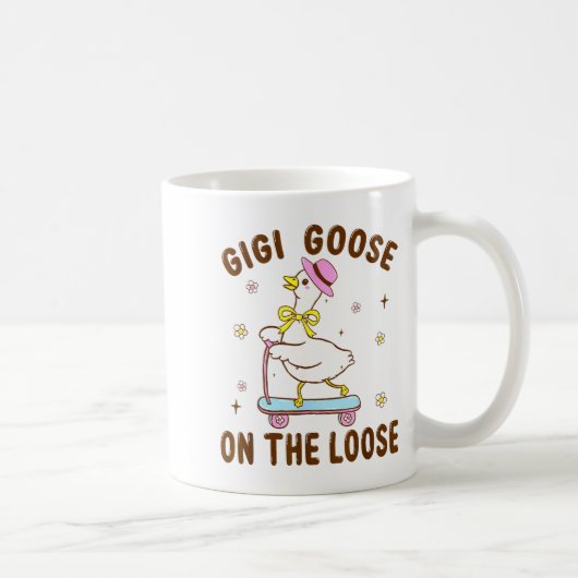 Gigi Goose On The Loose Funny Birthday Matching Fa Kaffeetasse (Rechts)