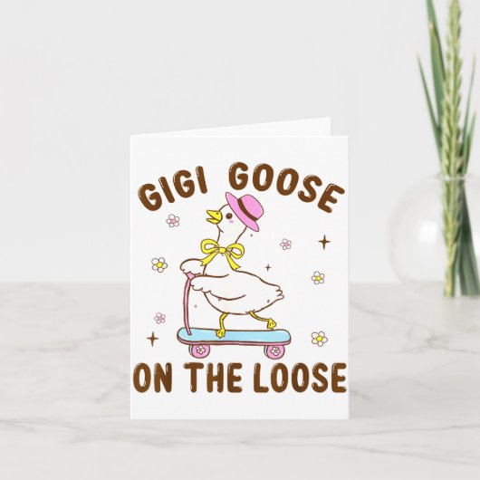 Gigi Goose On The Loose Funny Birthday Matching Fa Karte (Vorderseite)
