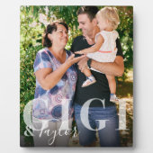 Gigi & Grandchild Script Name Foto Keepake Fotoplatte (Vorderseite)