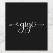 Gigi Grandma Gifts | Großmutter zu Geschenken Weinetikett (Einzelnes Label)