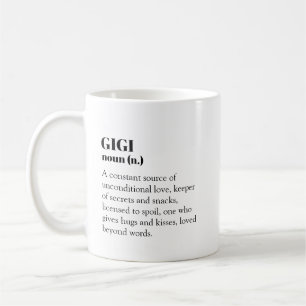 GiGi Grandma Nana Definition Word Noun Geschenk Kaffeetasse