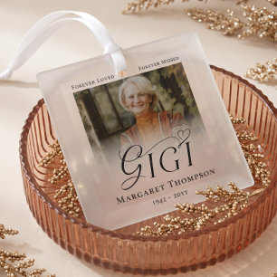 Gigi In Loving Memory Memorial Foto Andenken Ornament Aus Glas