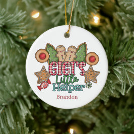 Gigi kleiner Helfer hinzufügen Name Nachricht Weih Keramik Ornament