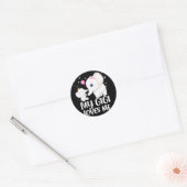 Gigi Lieben ich Niedlich ElefantenT-Shirt für Kind Runder Aufkleber (Umschlag)