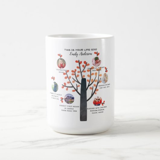 GIGI - Meilensteine für Familienbaum - Geschenk fü Kaffeetasse (Mittel)