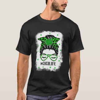 Gigi Messy Bun St Patrick's Day Funny Irish Lucky T-Shirt