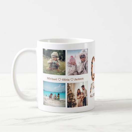 Gigi Modus auf 8 Foto Collage Oma Leopard Print Kaffeetasse (Links)