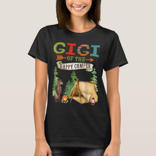 Gigi Of The Happy Camper First Birthday Camng T-Shirt (Vorderseite)