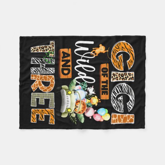 Gigi Of The Wild And Three 3rd Birthday Boy Safari Fleecedecke (Vorderseite (Horizontal))