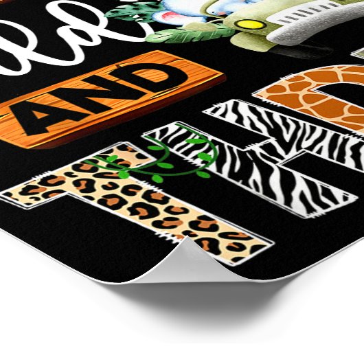 Gigi Of The Wild And Three 3rd Birthday Boy Safari Poster (Ecke)