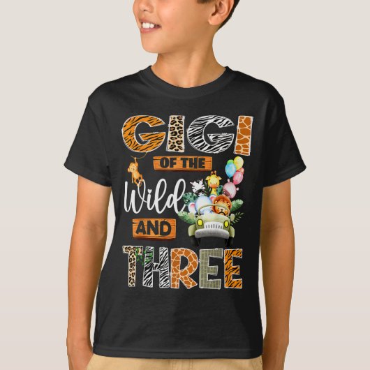 Gigi Of The Wild And Three 3rd Birthday Boy Safari T-Shirt (Vorderseite)