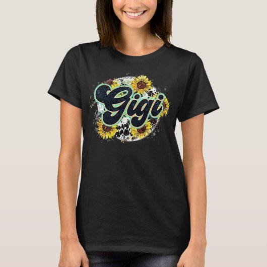 Gigi Oma mit Sonnenblume CWF  T-Shirt (Vorderseite)