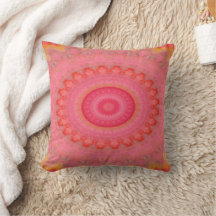Gigi Pink, Orange und Gelb-Mandala-Kissen