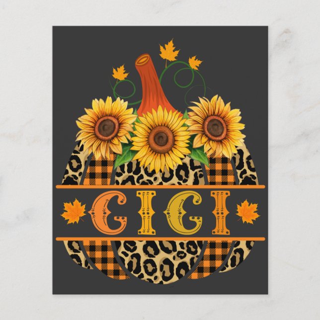 GiGi Pumpkin Leopard Print Sunflower Buffalo Karie (Vorderseite)