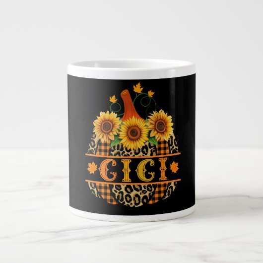 GiGi Pumpkin Leopard Print Sunflower Buffalo Karie Jumbo-Tasse (Vorderseite)