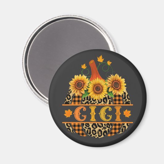 GiGi Pumpkin Leopard Print Sunflower Buffalo Karie Magnet (Vorderseite/Rückseite)
