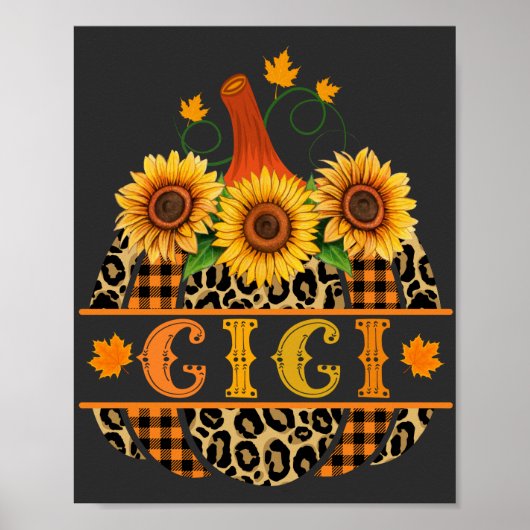 GiGi Pumpkin Leopard Print Sunflower Buffalo Karie Poster (Vorne)