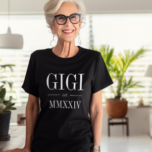 Gigi Roman Numeral Year etabliert T-Shirt