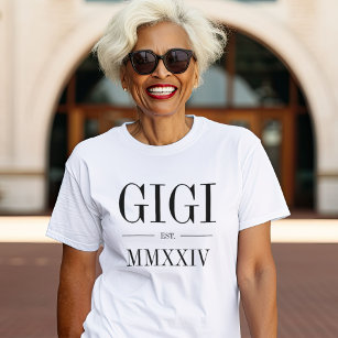 Gigi Roman Numeral Year etabliert T-Shirt