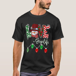 Gigi Snowman Liebe Gigi Life Christmas Kariert T-Shirt