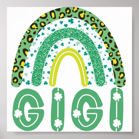 Gigi St Patricks Day Irish Großmutter Rainbow Poster (Vorne)