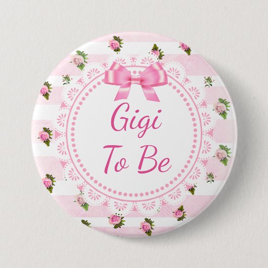 Gigi to Be Baby Duschknopf Rosen Rosen Button (Vorderseite)