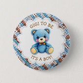 Gigi To Be | Crochet Teddy Bear Baby Shower  Button (Vorderseite)