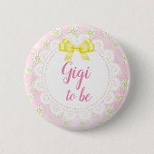 Gigi to be Pink Daisies Baby Showknopf Button (Vorderseite)