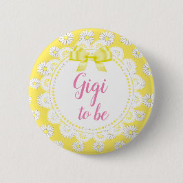 Gigi to be Pink Daisies Baby Showknopf Button