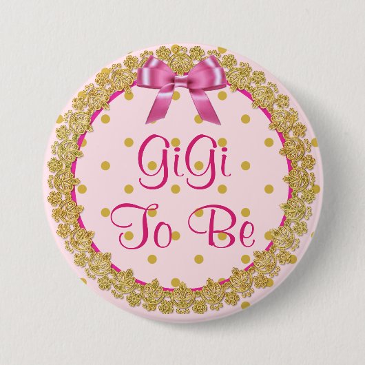 Gigi to be Pink & Gold Baby Shooting Button (Vorderseite)