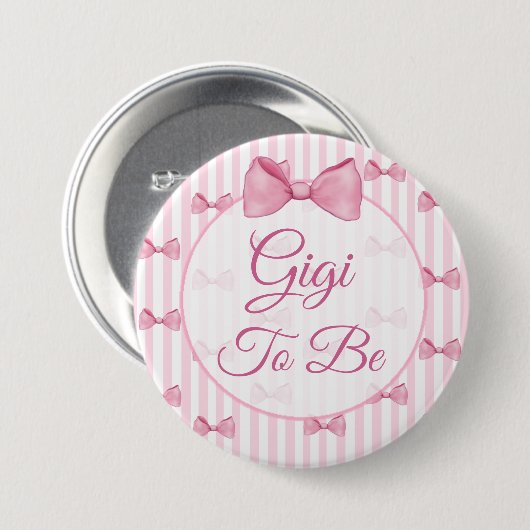 Gigi wird Pink Bow Baby Showknopf Button (Vorne & Hinten)