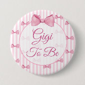 Gigi wird Pink Bow Baby Showknopf Button (Vorderseite)
