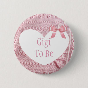 Gigi wird Pink Bow Baby Showknopf Button