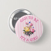 GIGI wird Pink Floral Baby Shooting Button sein (Vorne & Hinten)