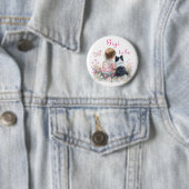 Gigi wird | Rosa Baby- und Welpen-Baby-Shower Button (Beispiel)