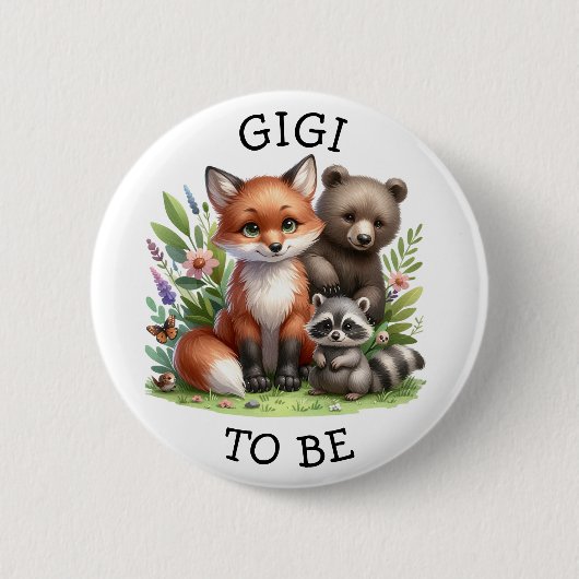 Gigi | Woodland Creatures Babydusche Button (Vorderseite)
