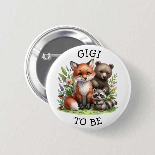Gigi | Woodland Creatures Babydusche Button (Vorne & Hinten)