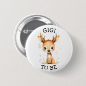 GiGi | Woodland Themed Baby Dusche Button (Vorne & Hinten)