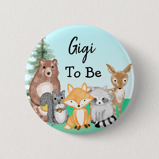 Gigi zu Waldkreaturen Kinderdusche Button (Vorderseite)