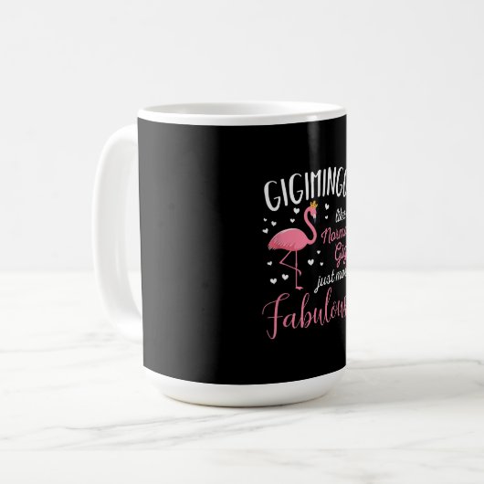Gigimingo Rosa Flamingo Kaffeetasse (Vorderseite Links)