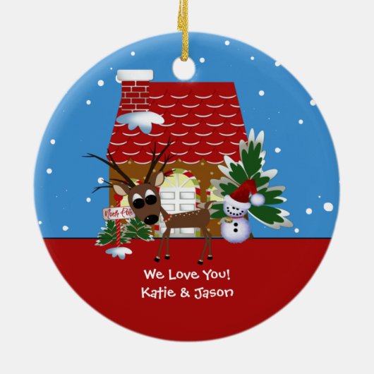 Gigis Liebe-Haus-Weihnachtsverzierung Keramik Ornament (Hinten)
