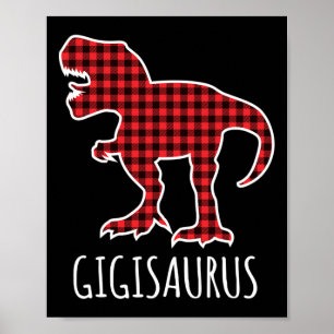 Gigisaurus Buffalo Kariert Dinosaurier Lustig Pass Poster