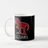 Gigisaurus Buffalo Plaid Dinosaur Funny Matching C Kaffeetasse (Links)