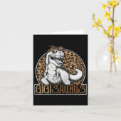 Gigisaurus Dinosaur Gigi Leopard Shirts Karte (Gelbe Blume)