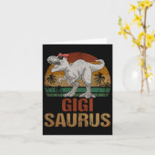 Gigisaurus T Rex Dinosaurier Gigi Saurus Muttertag Karte (Gelbe Blume)
