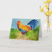 Gigolo - Rooster - Grußkarte Karte (Gelbe Blume)